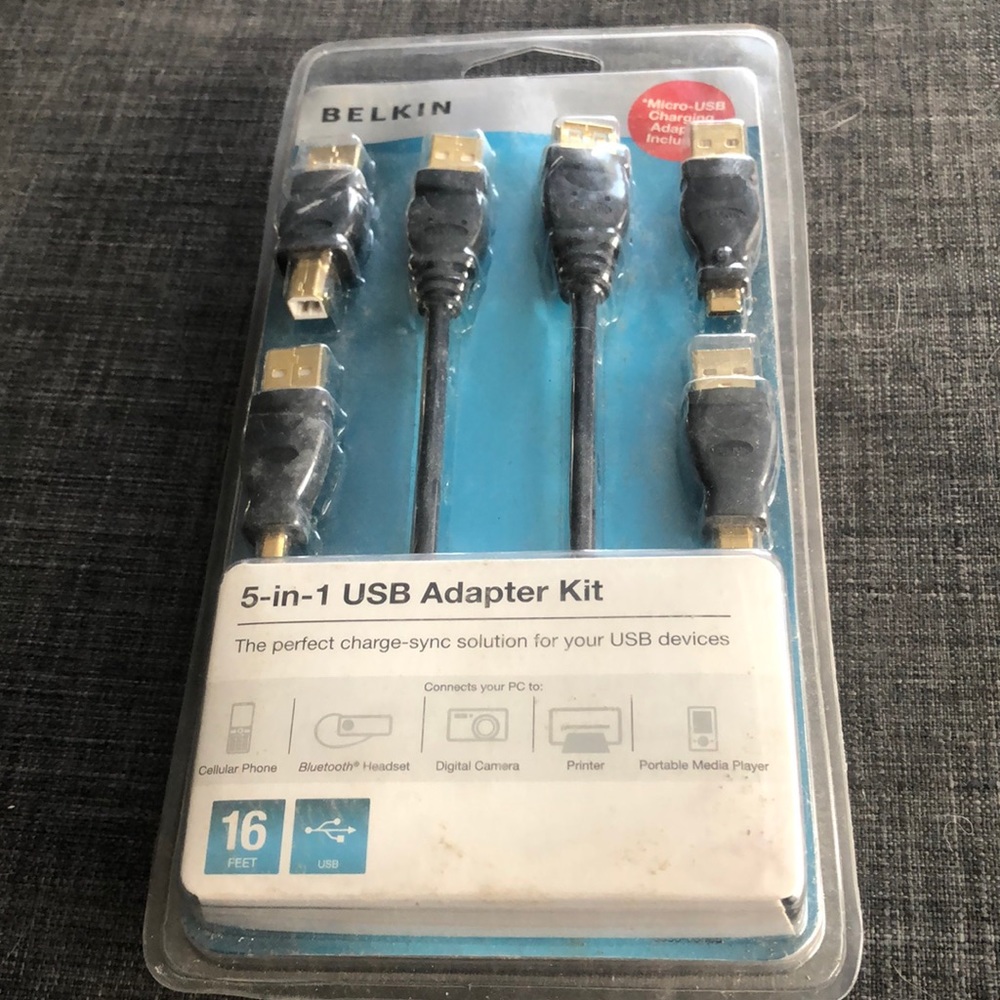 Belkin 5 in 1 USB adapter kit.